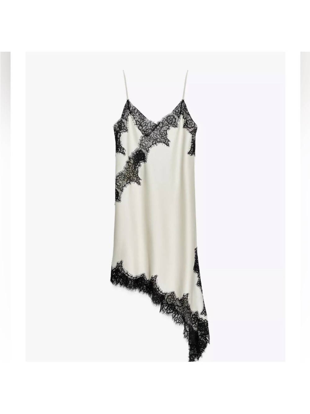 NWT Asymmetric lace slip dress